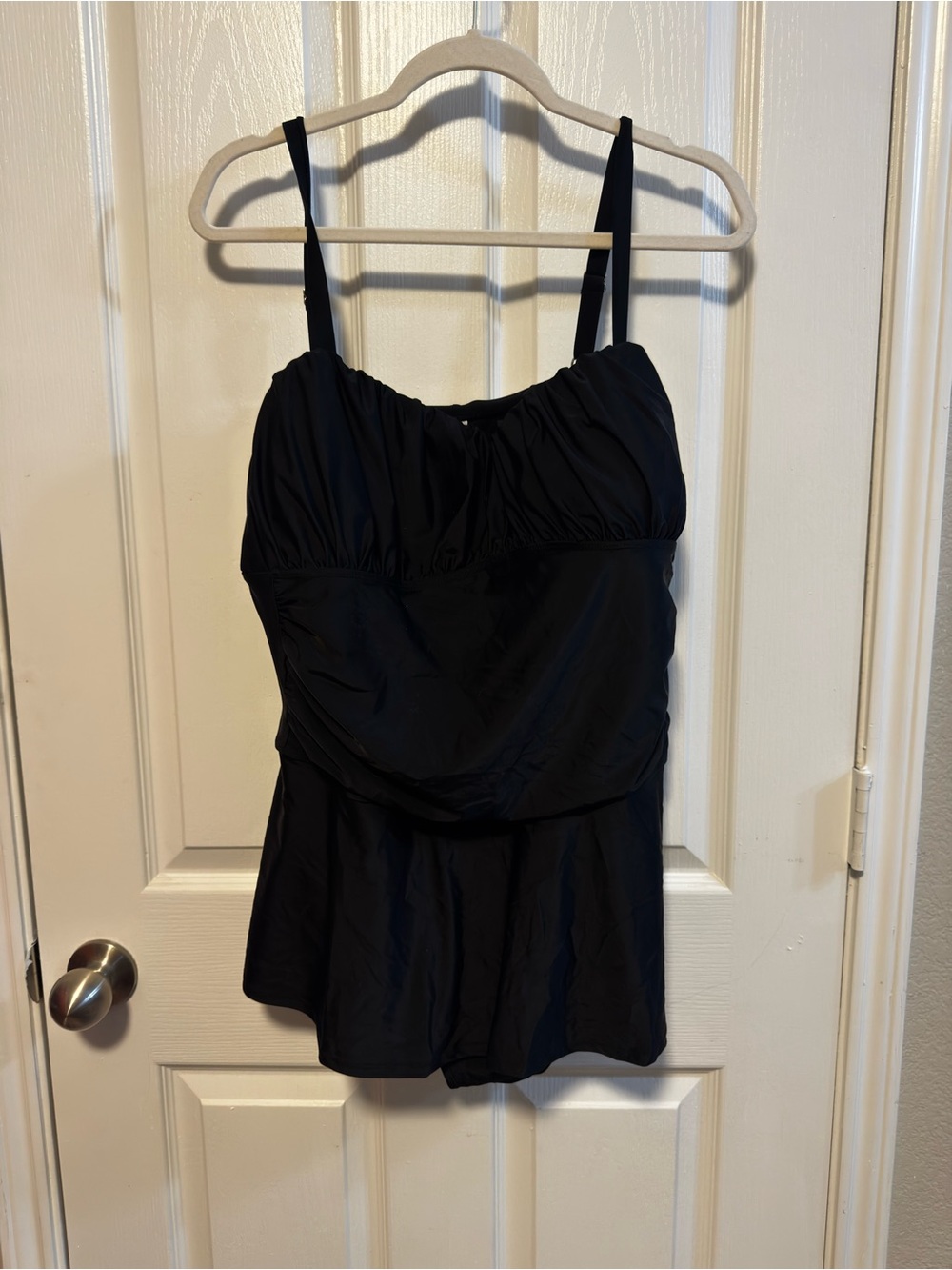 Tropical Escape Black Camisole Tankini Top